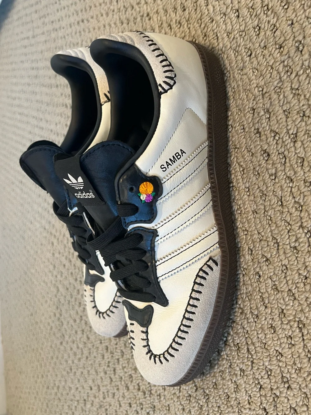 Adidas White & Black Samba Día De Los Muertos Sneakers